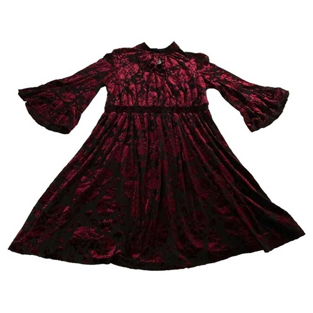 MODCLOTH Dress Very Visionary Mock Neck Velvet Fl… - image 7