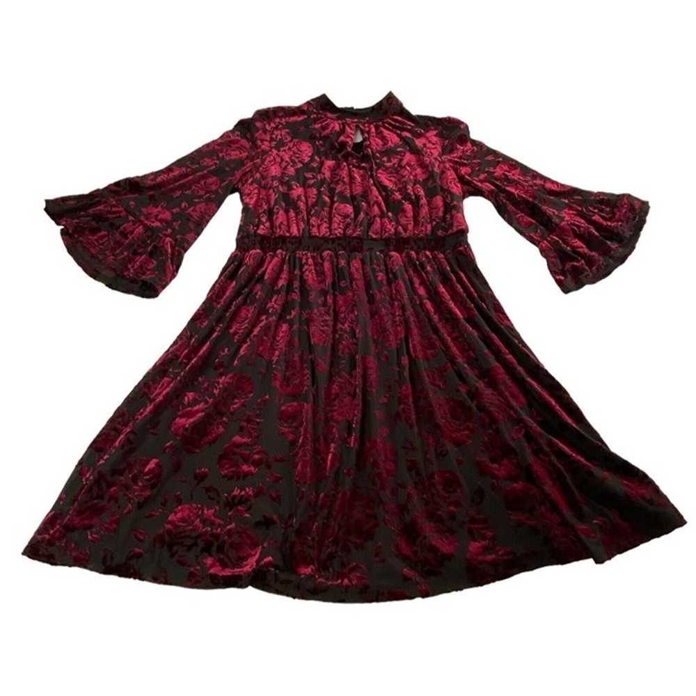 MODCLOTH Dress Very Visionary Mock Neck Velvet Fl… - image 8