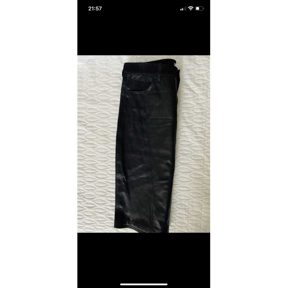 Burberry Leather mid-length skirt - image 8