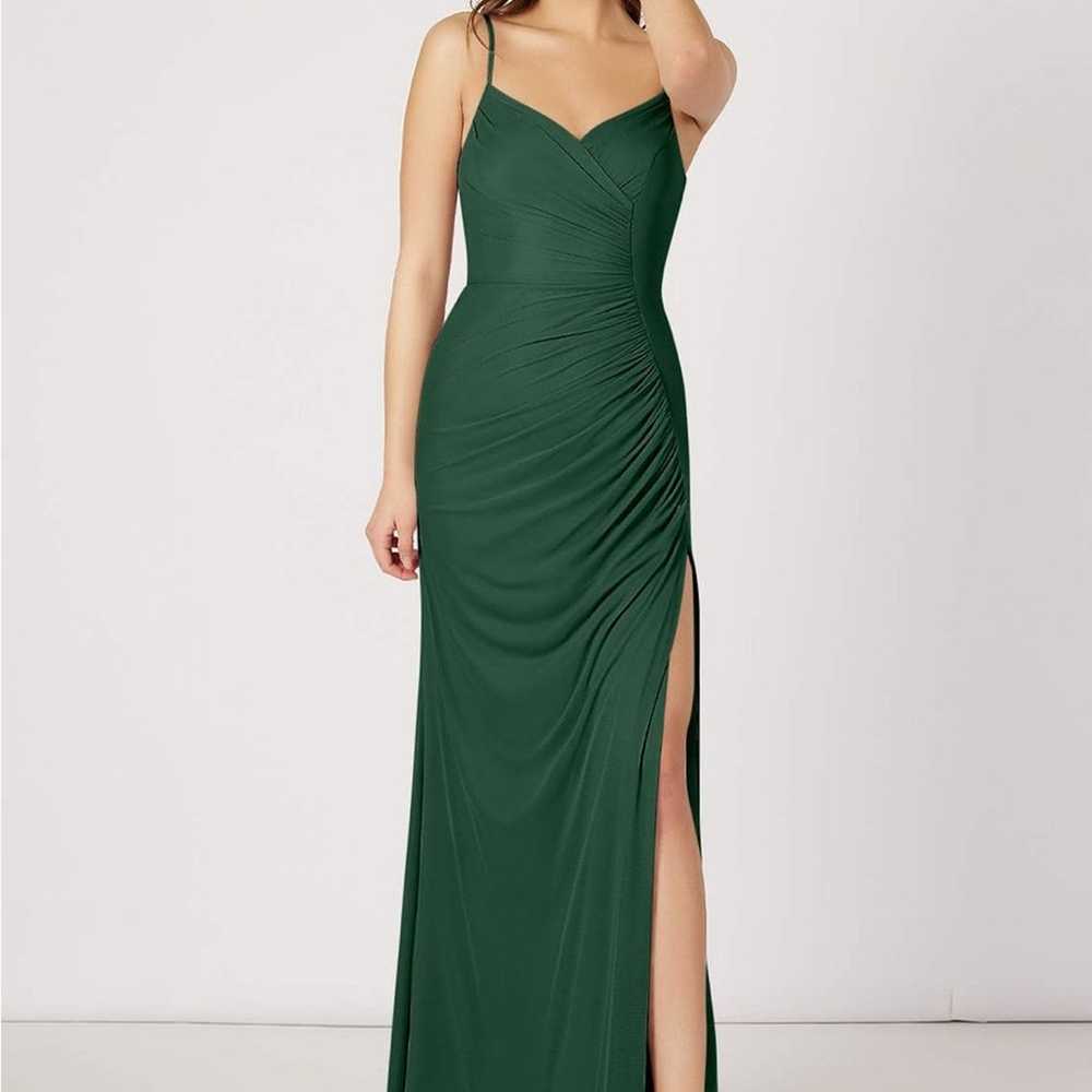 Azazie Dark Green Tequila Bridesmaid Dress - image 3