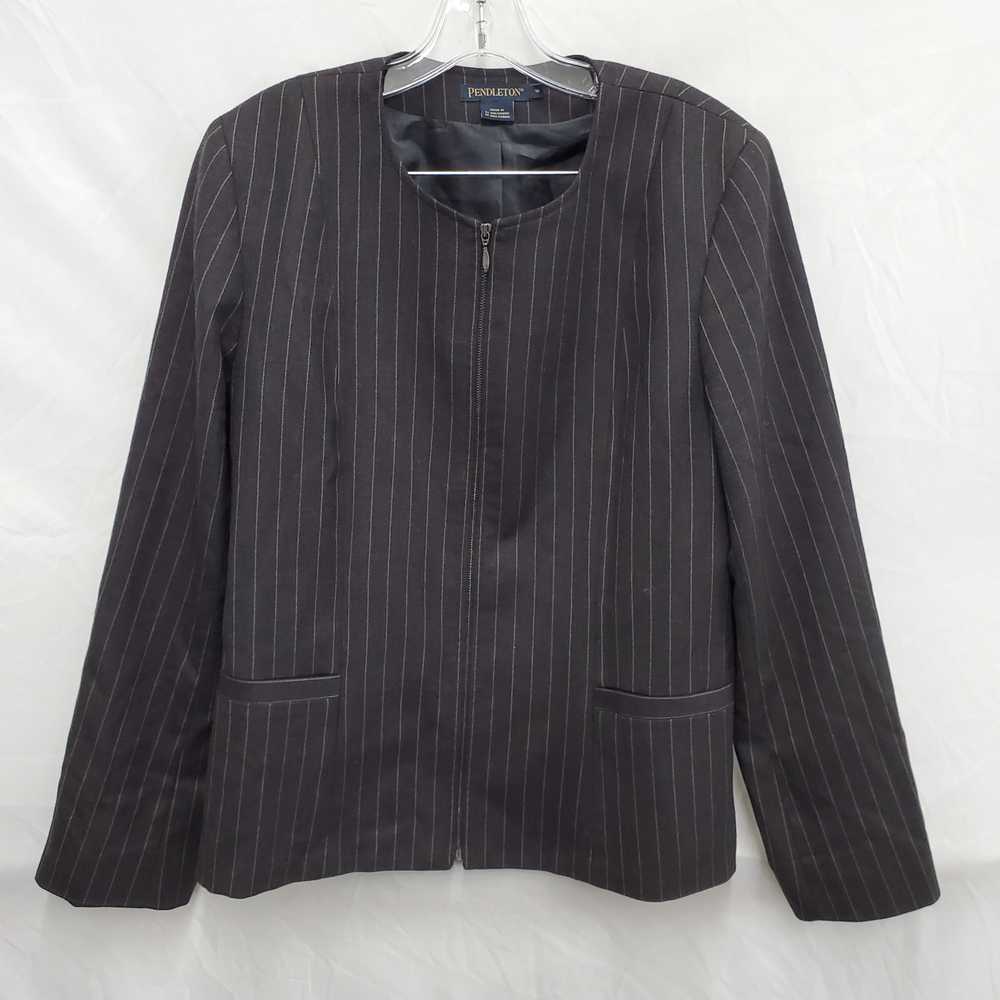 Pendleton WM's Gray Pin Stripe Bridget Jacket Siz… - image 1