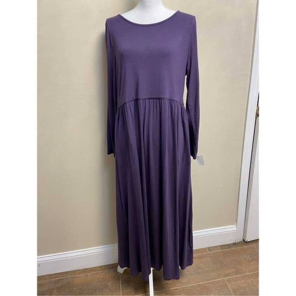 Soft surroundings purple babydoll style dress wit… - image 1