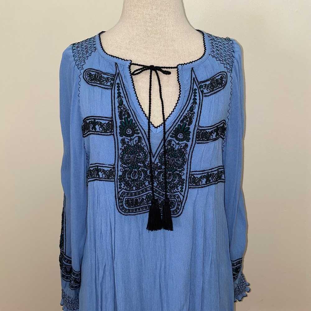 Free People Blogger Favorite Blue Embroidered Win… - image 8