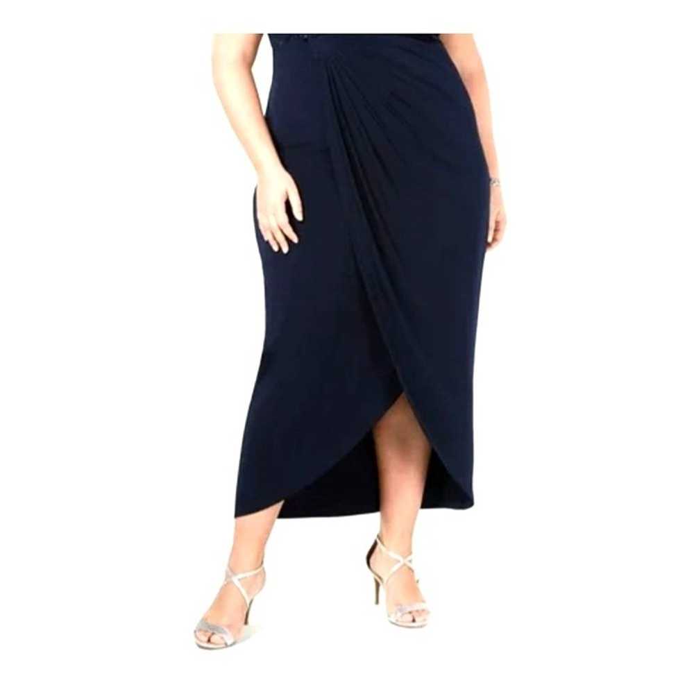 Size 16 XL 1X NAVY BLUE TULIP HEM MAXI DRESS Wedd… - image 2