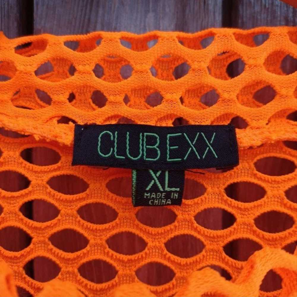 New Dolls Kill ClubExx neon orange fishnet mesh s… - image 3