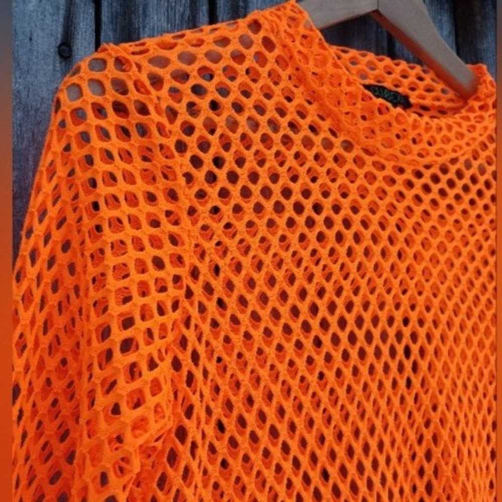 New Dolls Kill ClubExx neon orange fishnet mesh s… - image 8