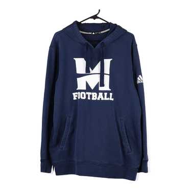 M Football Adidas Hoodie - Large Navy Cotton Blend - image 1