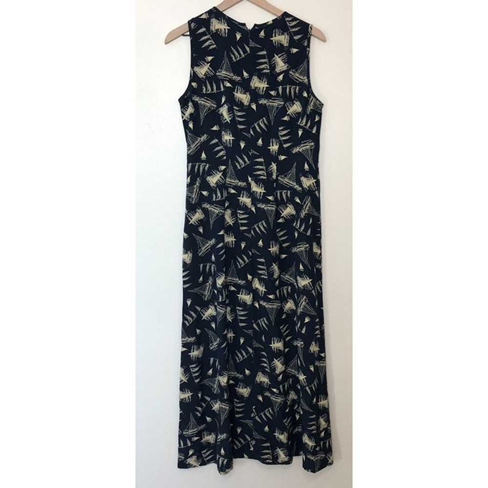 Lauren Ralph Lauren Silk Dress Women 8 Navy Maxi … - image 3