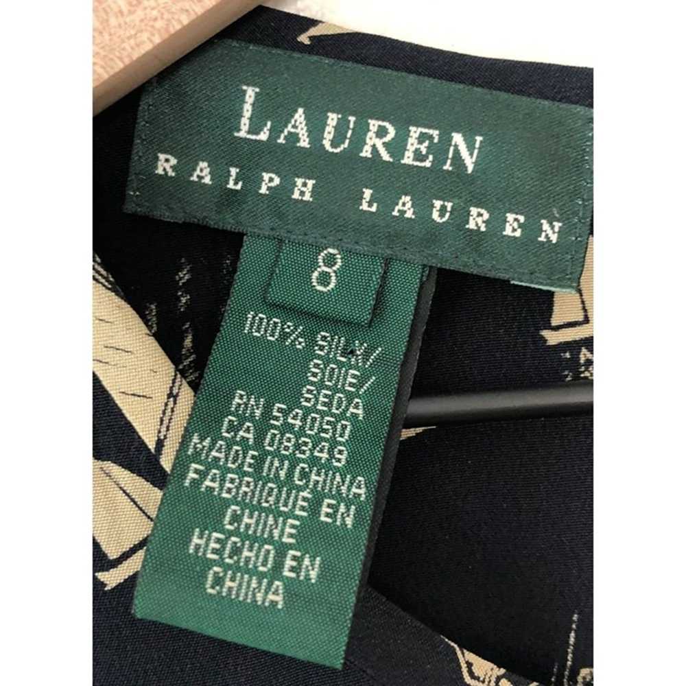 Lauren Ralph Lauren Silk Dress Women 8 Navy Maxi … - image 4