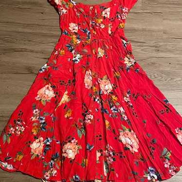 Yumi Kim red floral dress