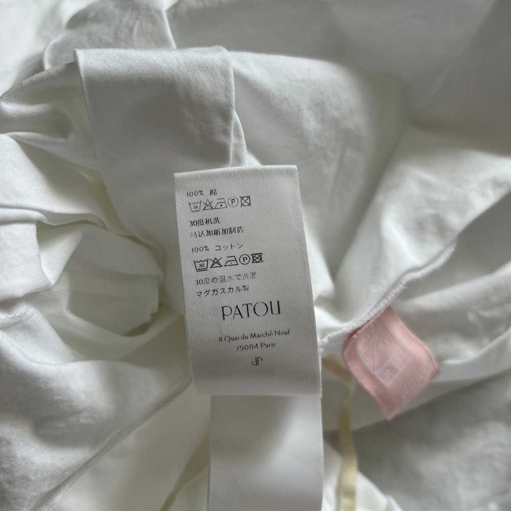 PATOU Belted Pleated Cotton-Poplin Mini Shirt Dre… - image 8