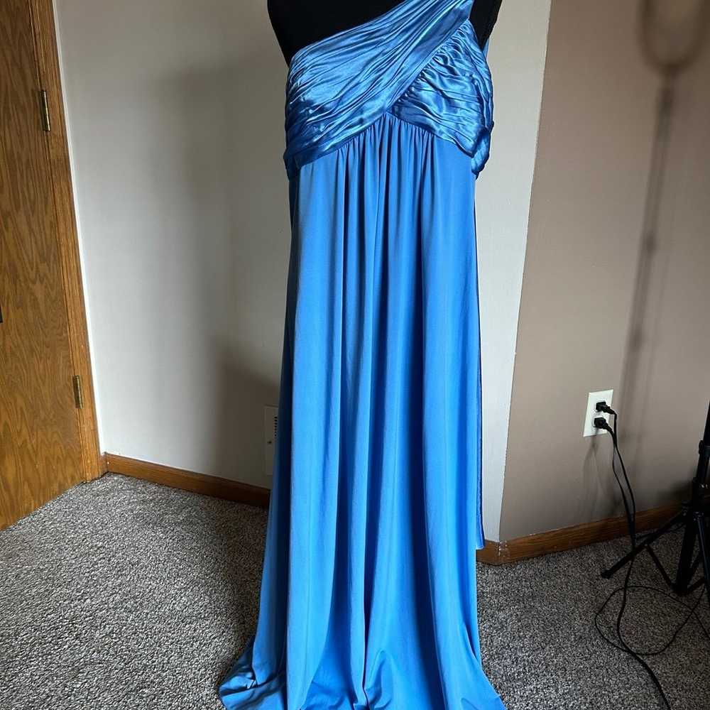 David’s Bridal | Blue One Shoulder Sash Prom/Form… - image 1