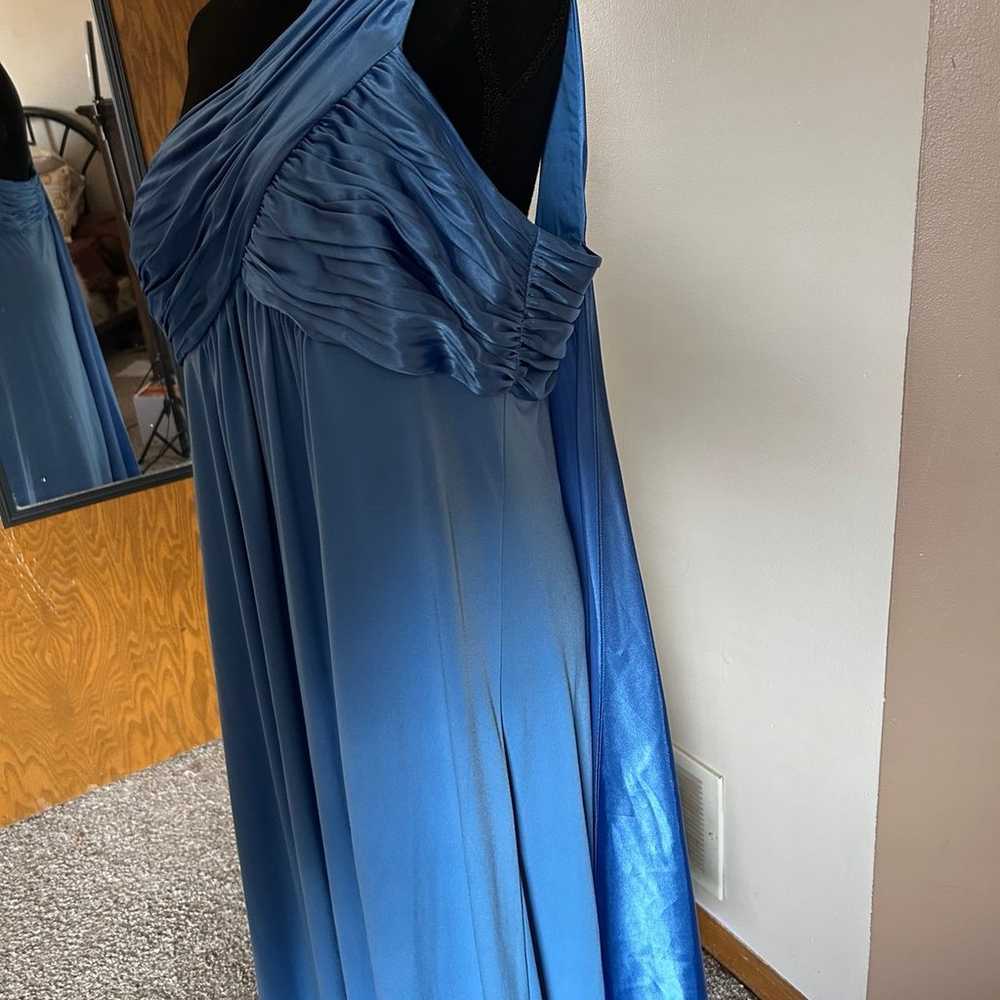 David’s Bridal | Blue One Shoulder Sash Prom/Form… - image 2