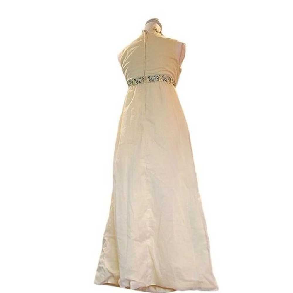 VTG 70s Size 2 Light Yellow Formal Dress Hostess … - image 6