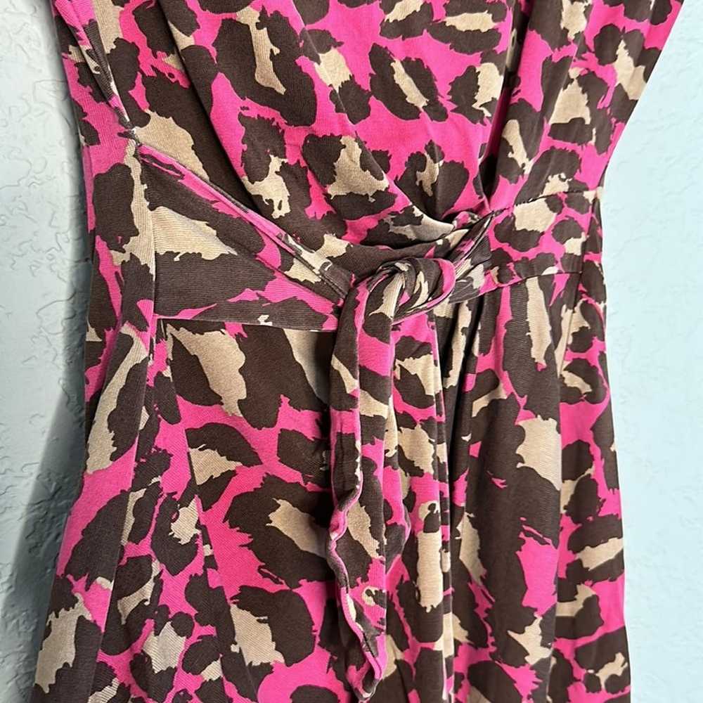 Diane Von Fürstenberg DVF Silk Leopard Print Pink… - image 3