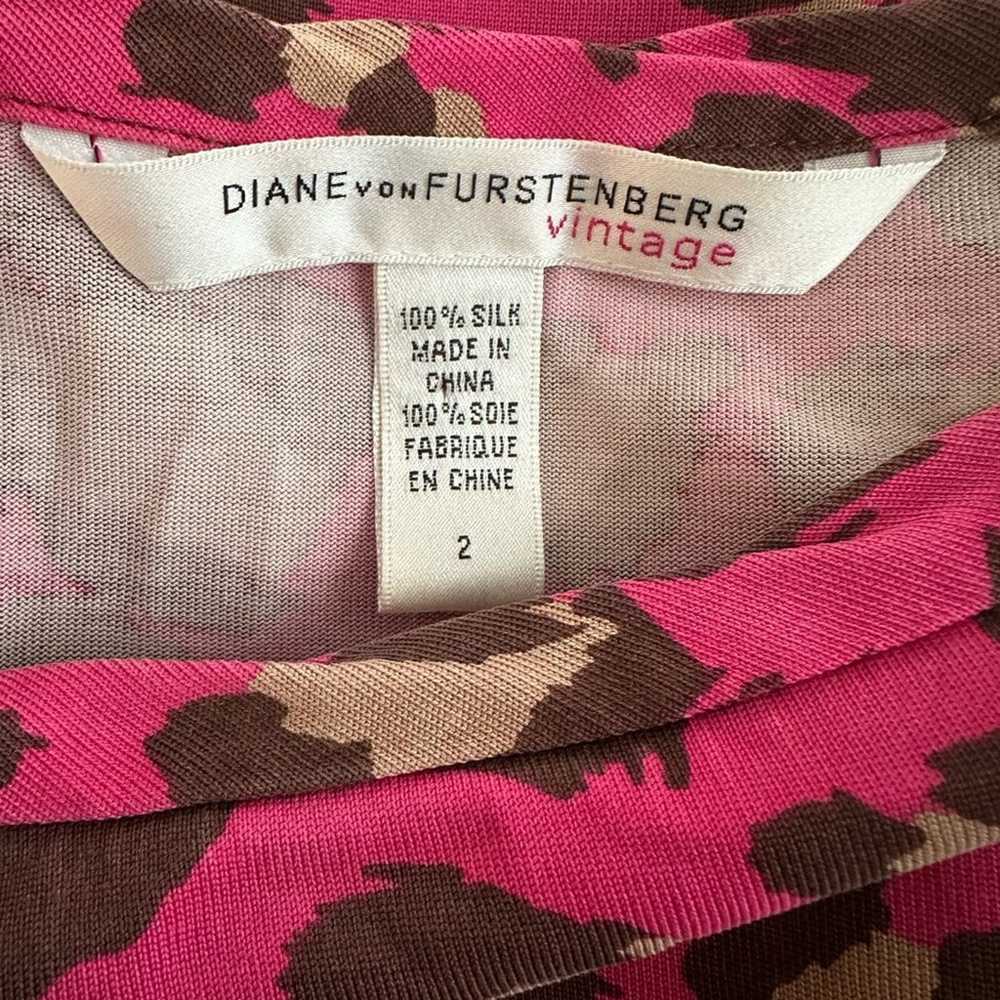 Diane Von Fürstenberg DVF Silk Leopard Print Pink… - image 5