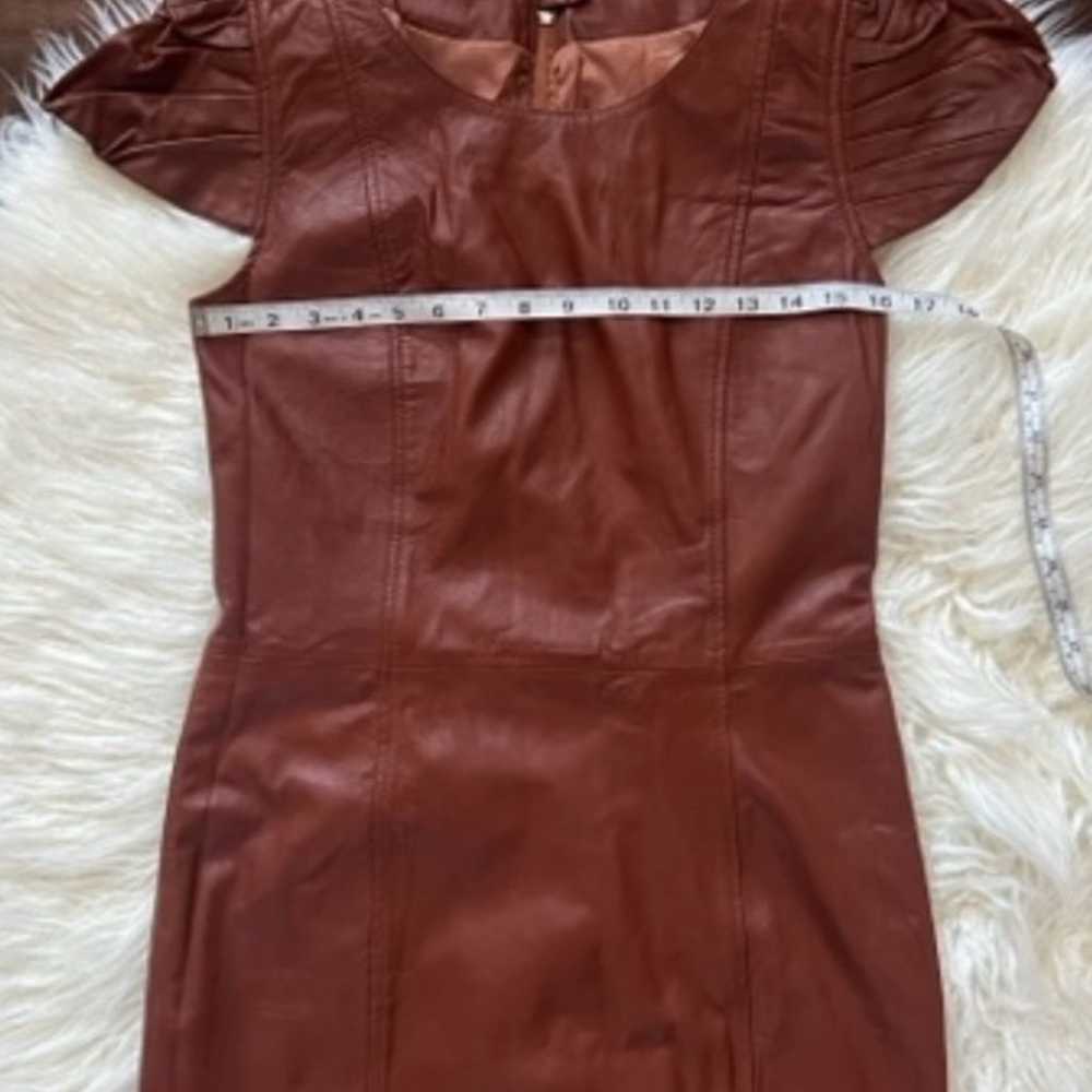 Zara Brown Leather Dress - image 2