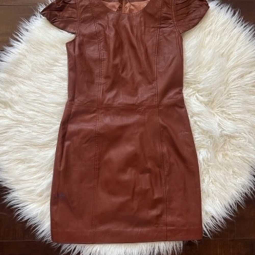 Zara Brown Leather Dress - image 4