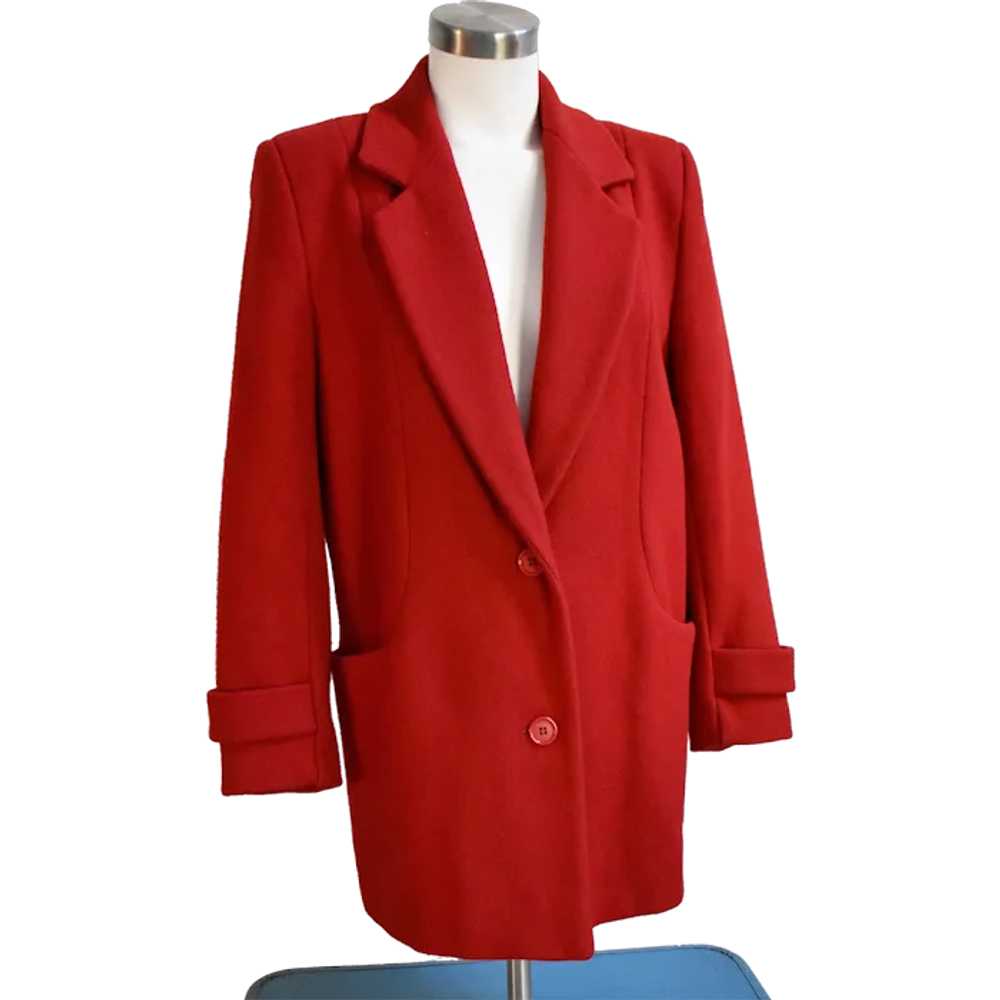 Red wool coat Ferncroft size 6, stylish elegant b… - image 1