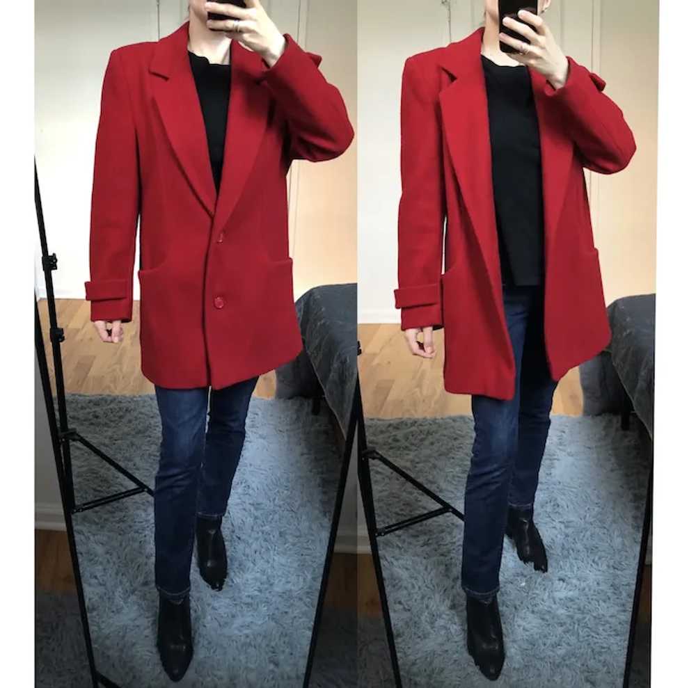Red wool coat Ferncroft size 6, stylish elegant b… - image 2