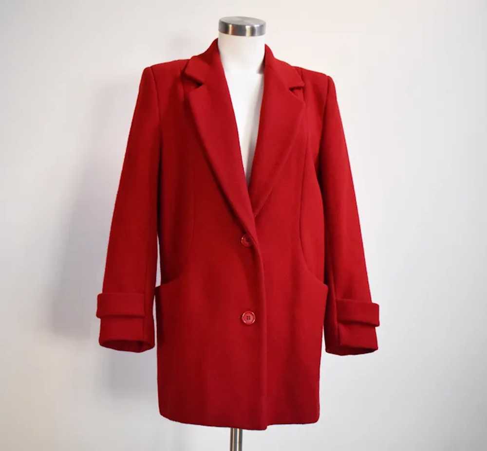 Red wool coat Ferncroft size 6, stylish elegant b… - image 3