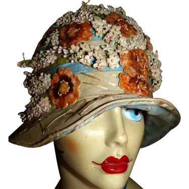 Green Hat, Millinery Hat, Felt Hat, Felted Hats,hat, 1920 Hat, Art