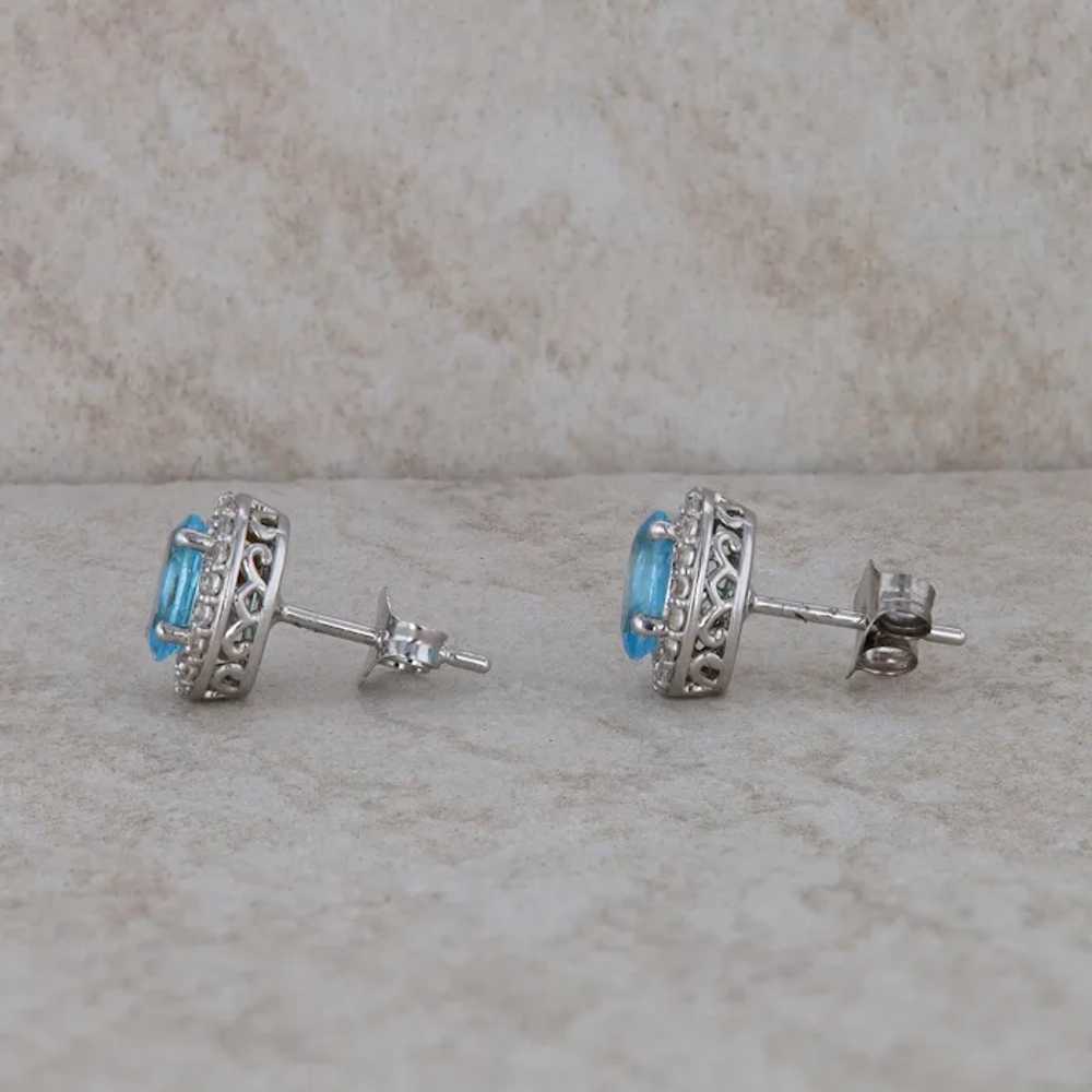 Sterling Silver Blue Topaz Earrings - image 5