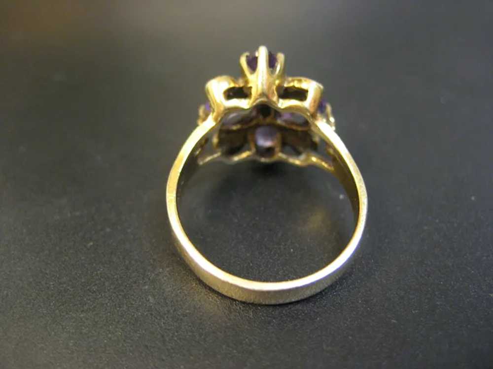 Vintage 14K Yellow Gold Amethyst cocktail Ring - image 4