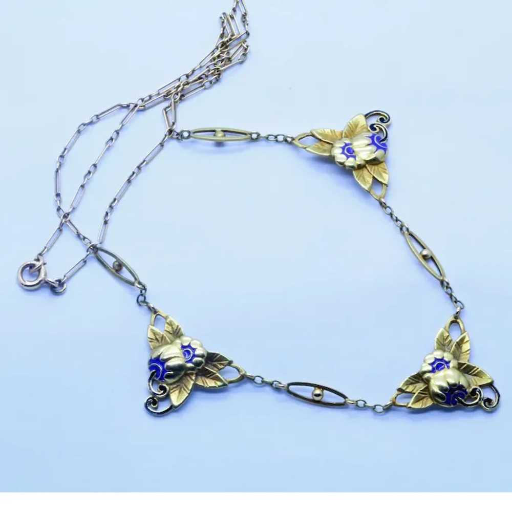 Antique Art Deco Necklace Collier Draperie 18k Go… - image 2