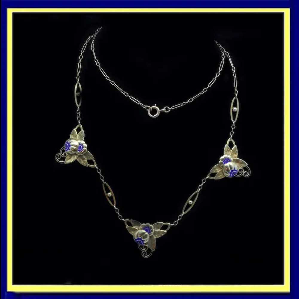 Antique Art Deco Necklace Collier Draperie 18k Go… - image 8