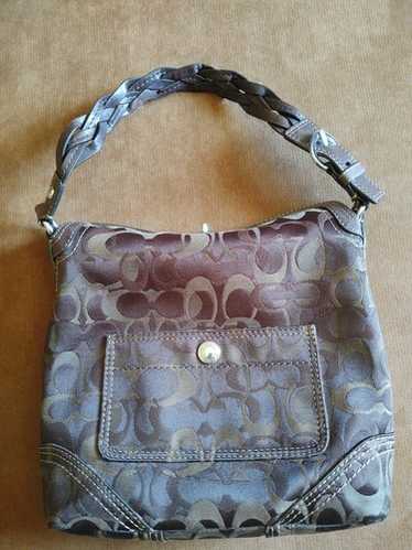 バッグ Coach Optic Signature Soft Clip Hobo Bag Coach Optic Signature Soft Clip Hobo Bag Khaki Leather