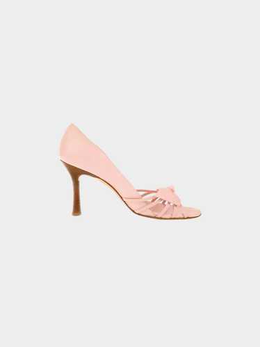 Chanel 2000s Pink CC Dainty Leather Bow Pumps