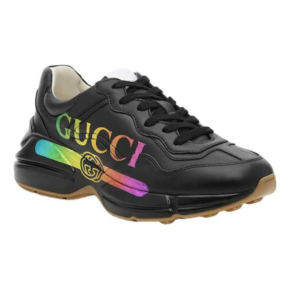 Gucci Rhyton leather trainers - image 1