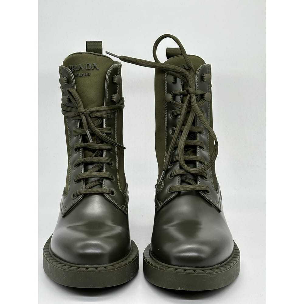 Prada Block Combat cloth lace up boots - image 6