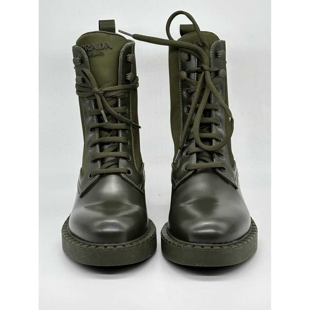 Prada Block Combat cloth lace up boots - image 7