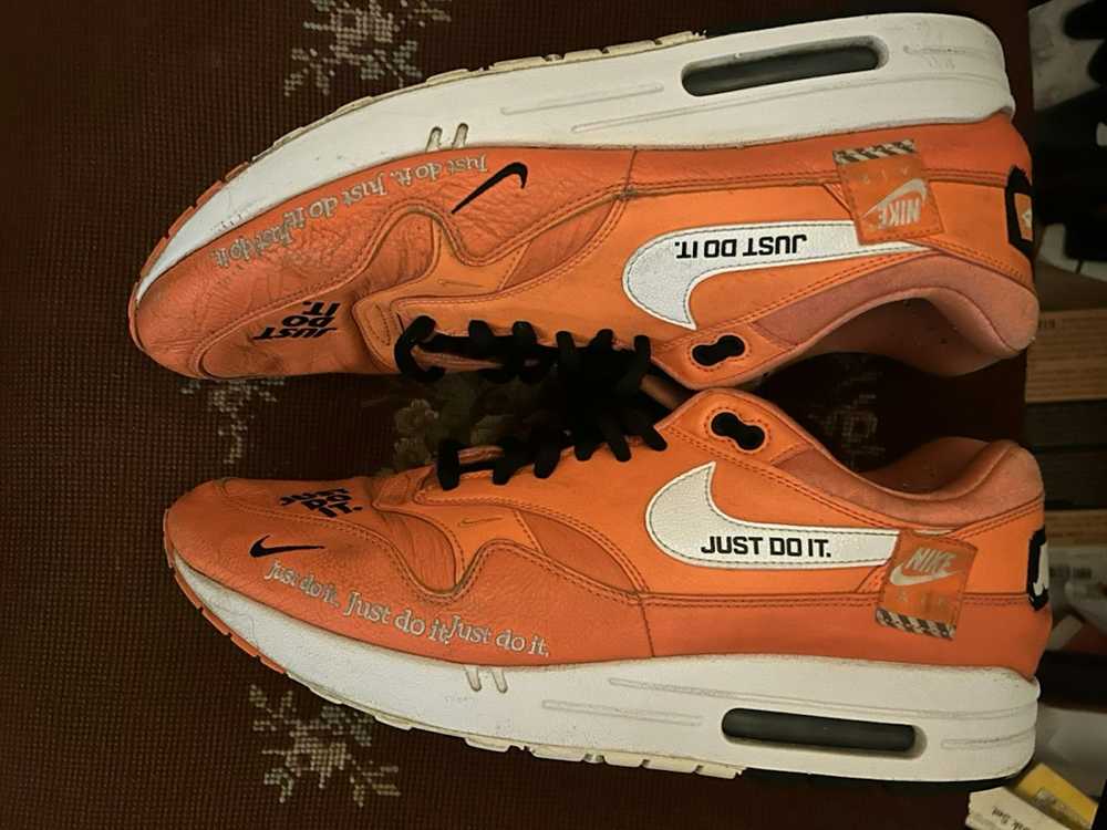 Nike Nike Air Max 1 Orange Just Do It Size 13 Gre… - image 5