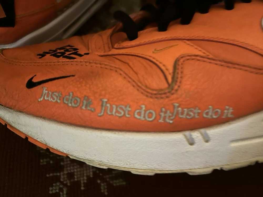 Nike Nike Air Max 1 Orange Just Do It Size 13 Gre… - image 9