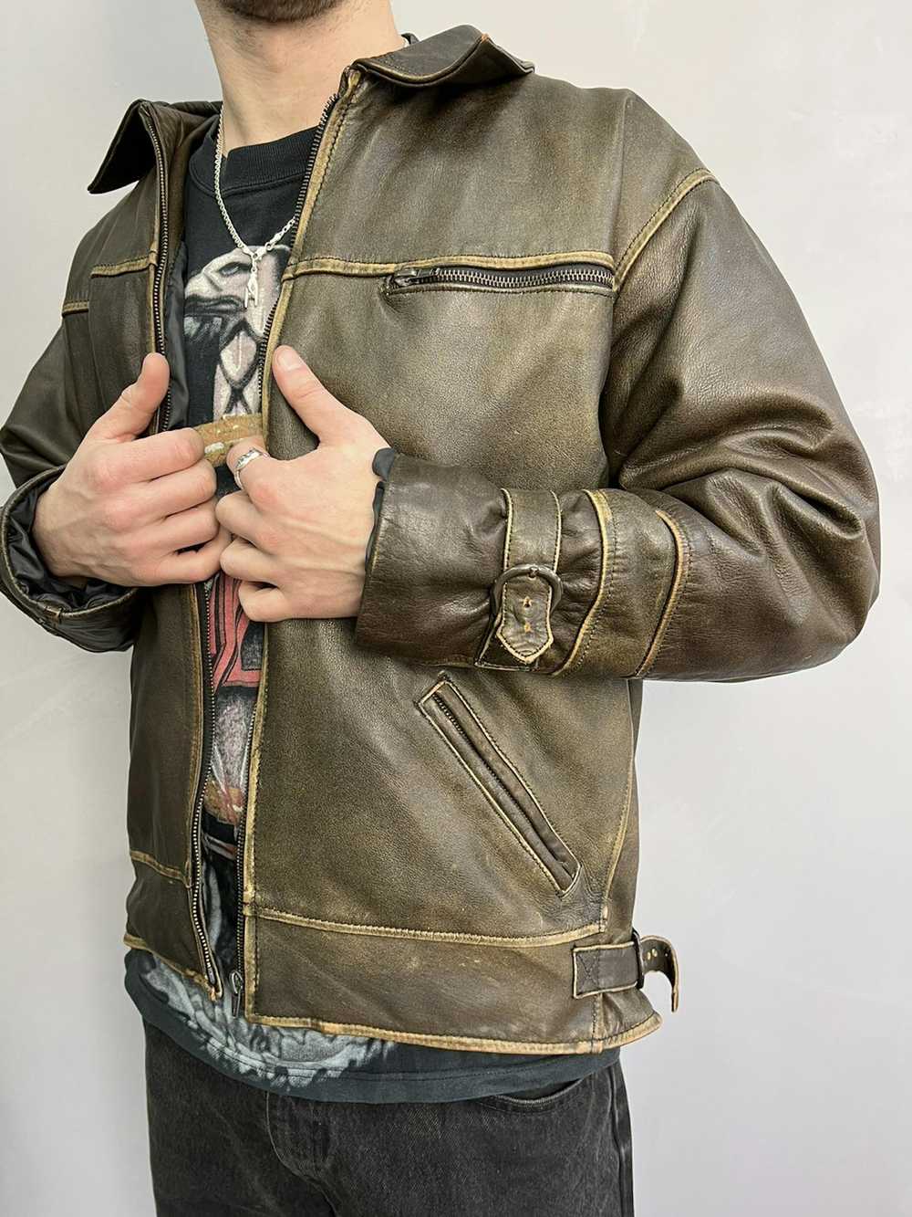 Genuine Leather × Leather Jacket × Vintage Vintag… - image 4