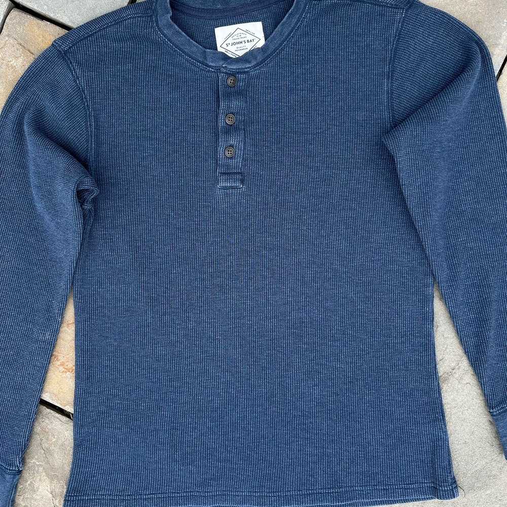 St. Johns Bay Dark Blue Garment Dyed Waffle Knit … - image 4