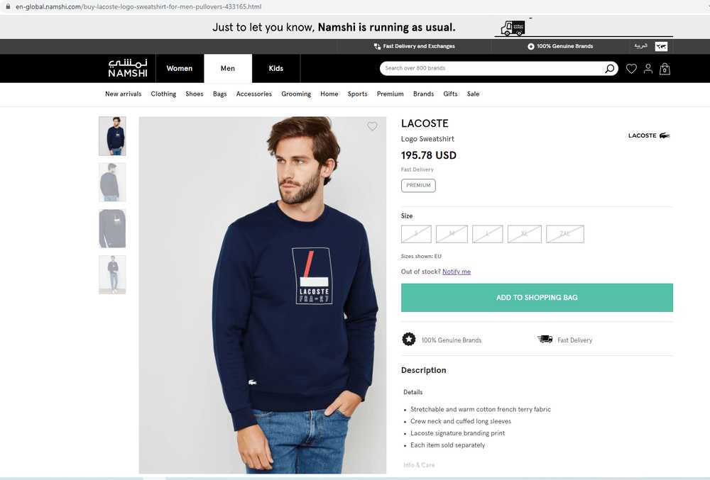 Lacoste Lacoste Box Logo Sweatshirt Navy Size S S… - image 2
