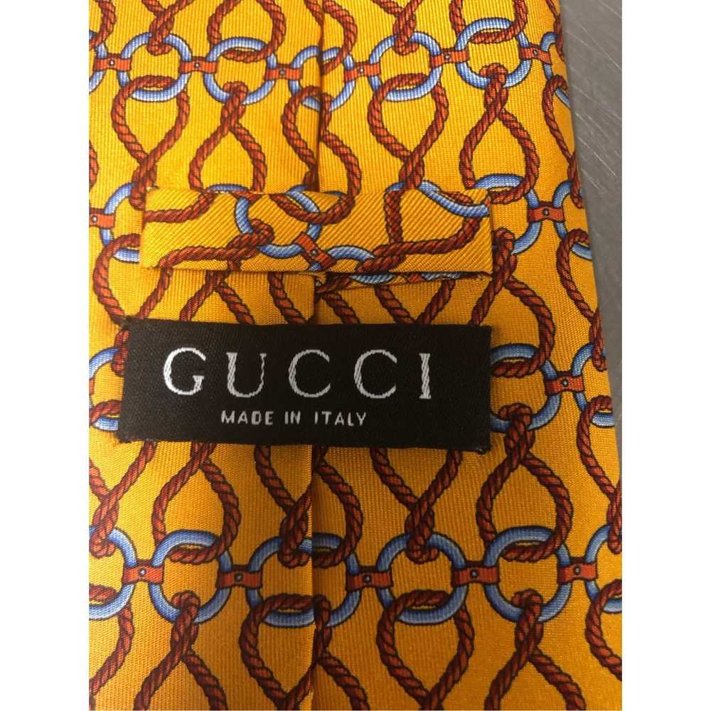 Gucci Gucci Men’s Silk Yellow and Red Rope Design… - image 4