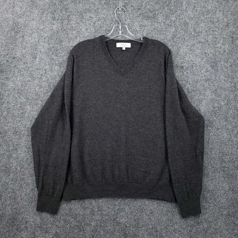Vintage Turnbury Sweater Mens XL Gray Pullover V-… - image 1