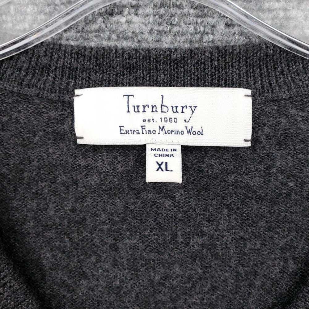 Vintage Turnbury Sweater Mens XL Gray Pullover V-… - image 3