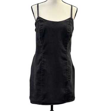 Venus NWT Denim snap button down belted sequin long sleeve dress, sz 4 |  eBay