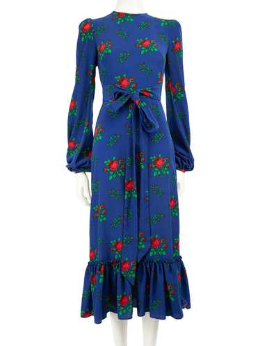 The Vampire's Wife Blue Floral Print Ruffled Tiere
