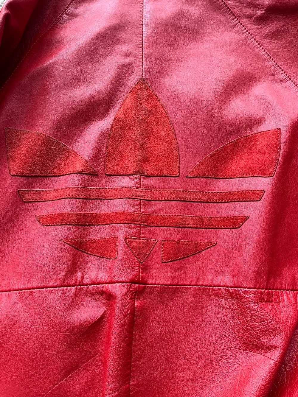 Adidas × Leather Jacket × Vintage Vintage Adidas … - image 5