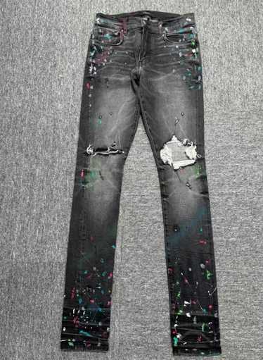 Amiri Amiri splashed ink on jeans