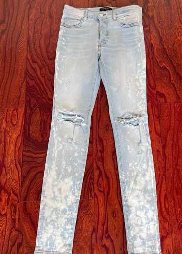 Amiri AMIRI light-colored splash-ink jeans with ho