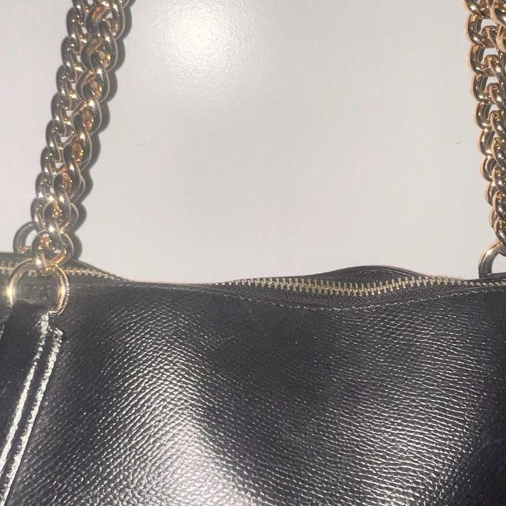 COACH Ava Black Pebbled Leather & Chain Tote - image 8