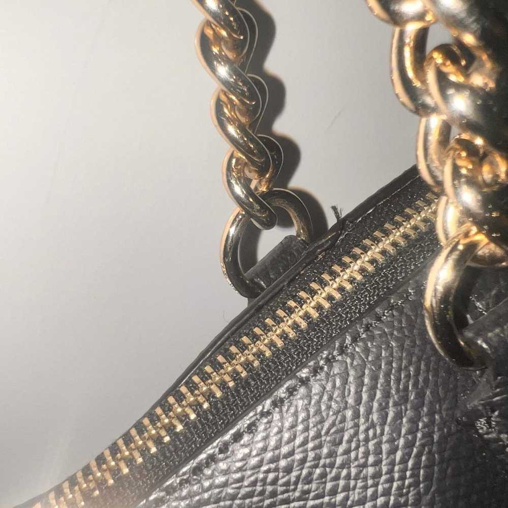 COACH Ava Black Pebbled Leather & Chain Tote - image 9